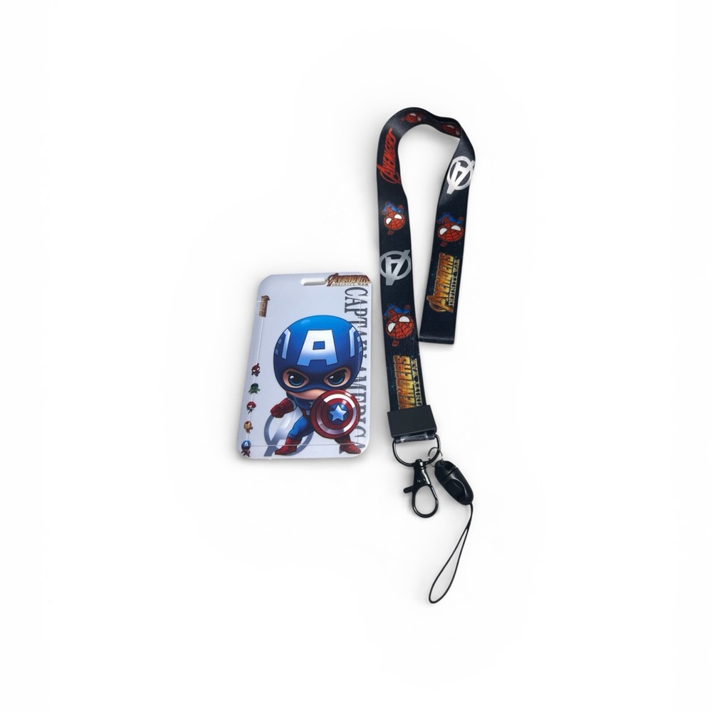 Captain America Themed ID Case and Lanyard